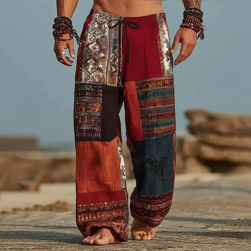 UNITIM Men Trousers Vintage Contrast Color Printed Male Straight-leg Pant Thin Loose Drawstring Breathable Man Casual Pant
UNITIM Men Trousers Vintage Contrast Color Printed Male Straight-leg Pant Thin Loose Drawstring Breathable Man Casual Pant