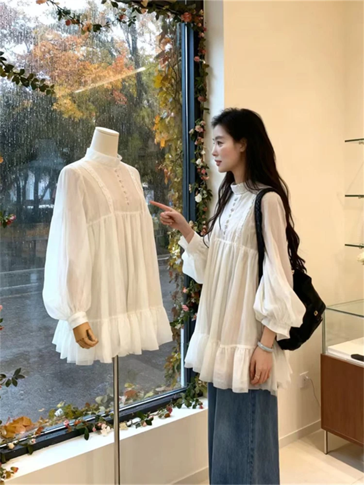 Korean Sle Lantern Sve irt Women's Faion Autumn New High-End Versatile Small ence Top Commute Sle Loose Fit
Korean Sle Lantern Sve irt Women's Faion Autumn New High-End Versatile Small ence Top Commute Sle Loose Fit