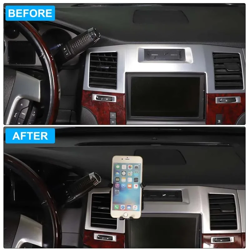 ABS Black For Cadillac Escalade 2007-2014 Car navigation screen mobile phone stand above car interior modification accessories
ABS Black For Cadillac Escalade 2007-2014 Car navigation screen mobile phone stand above car interior modification accessories
