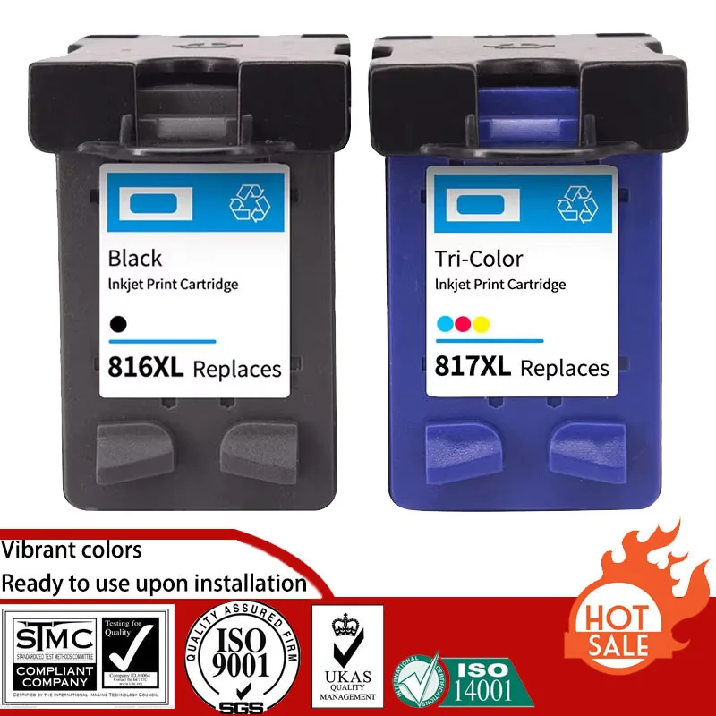 Совместимый восстановленный картридж с чернилами для HP 816 816XL 817 817XL, подходит для HP Officejet 4308/4338/4388Photosmart 7268/7458
Совместимый восстановленный картридж с чернилами для HP 816 816XL 817 817XL, подходит для HP Officejet 4308/4338/4388Photosmart 7268/7458