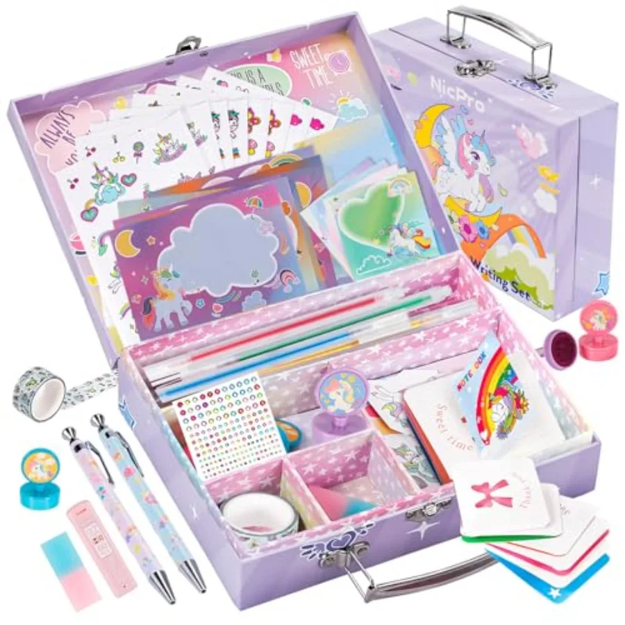 62PCS Stationary Set For Girls, Kid Toys for Aged 6-10 Years Old, Cute Stationery plies Letter Writing Kit Gift for 5, 6, 7, 8,
62PCS Stationary Set For Girls, Kid Toys for Aged 6-10 Years Old, Cute Stationery plies Letter Writing Kit Gift for 5, 6, 7, 8,