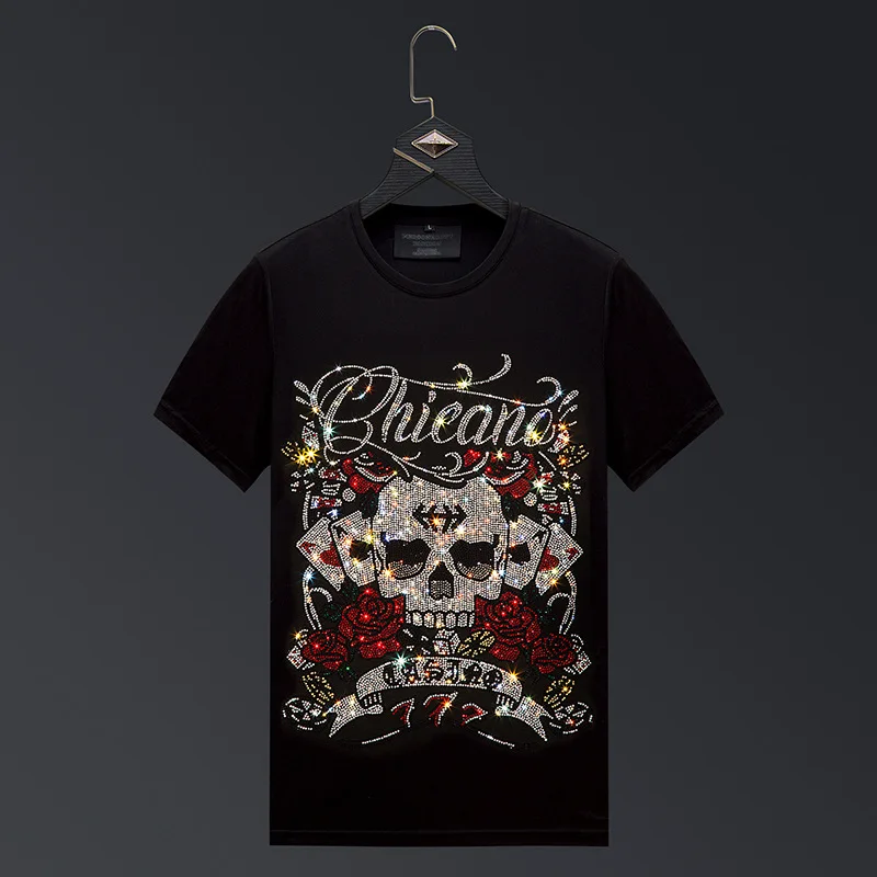 2023 New Skull Rhinestones T Shirts Men Brand Short Sleeve Fashion Man Streetwear O Neck Slim Modal Cotton Tshirts Plus Size 6XL
2023 New Skull Rhinestones T Shirts Men Brand Short Sleeve Fashion Man Streetwear O Neck Slim Modal Cotton Tshirts Plus Size 6XL