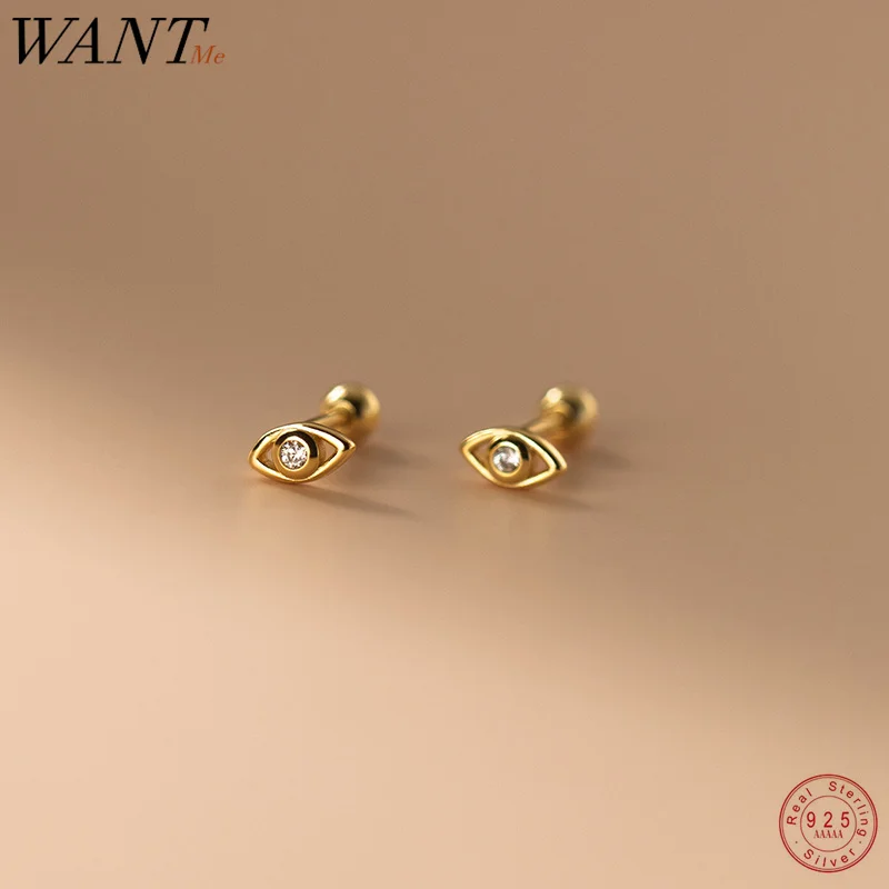 WANTME 925 Sterling Silver Simple Devil's Eye Shiny Zircon Stud Earrings for Women Bohemian Gold Jewelry Hip Hop Accessories
WANTME 925 Sterling Silver Simple Devil's Eye Shiny Zircon Stud Earrings for Women Bohemian Gold Jewelry Hip Hop Accessories