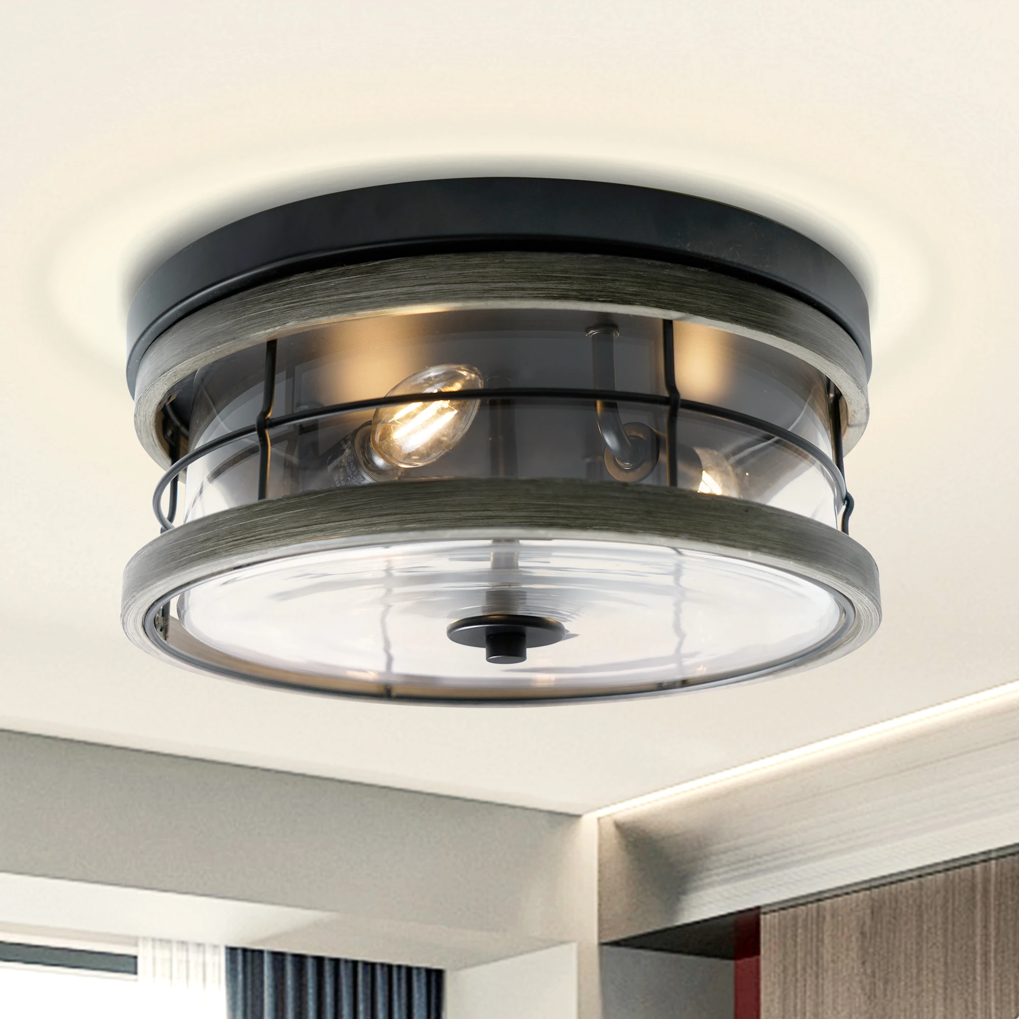 3-Light Flush Mount Ceiling Light Fixture, Farmhouse Vintage Close to Ceiling Lights with Clear Glass for Kitchen Bedroom Foyer
3-Light Flush Mount Ceiling Light Fixture, Farmhouse Vintage Close to Ceiling Lights with Clear Glass for Kitchen Bedroom Foyer
