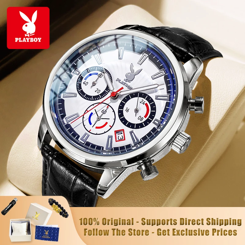 PLAYBOY 3305 Brand original authentic watches for man luxury Leather strap chronograph calendar quartz men's watch
PLAYBOY 3305 Brand original authentic watches for man luxury Leather strap chronograph calendar quartz men's watch