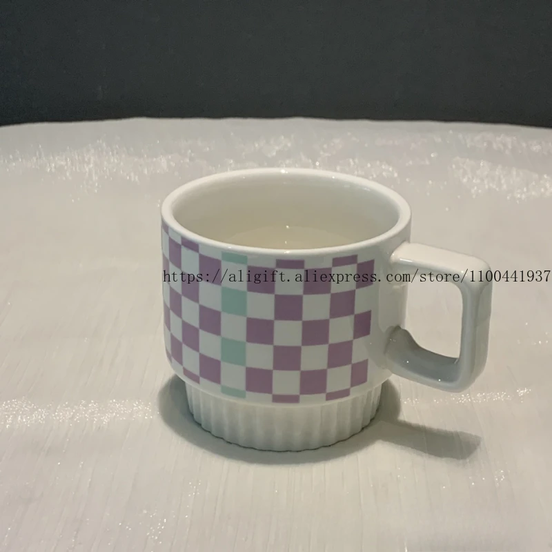 Ins-Style Checkered Cups Retro Breakfast Simple Coffee Cups Purple Milk Mug
Ins-Style Checkered Cups Retro Breakfast Simple Coffee Cups Purple Milk Mug