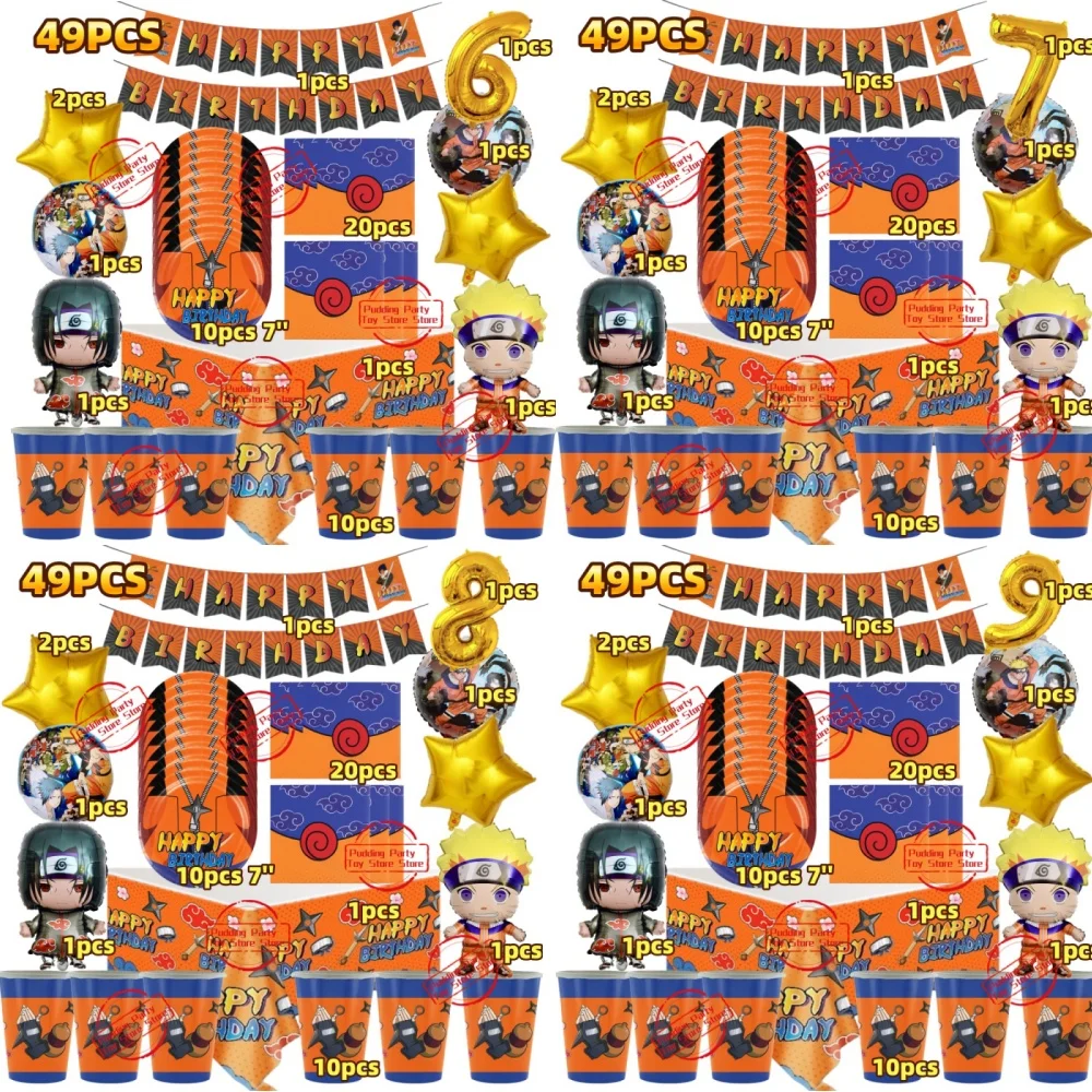 Anime Narutoed Birthday 49pcs Balloons Plate Set Tableware Foil Balloons Birthday Party Decor Accessories Narutoed Fans Gifts
Anime Narutoed Birthday 49pcs Balloons Plate Set Tableware Foil Balloons Birthday Party Decor Accessories Narutoed Fans Gifts