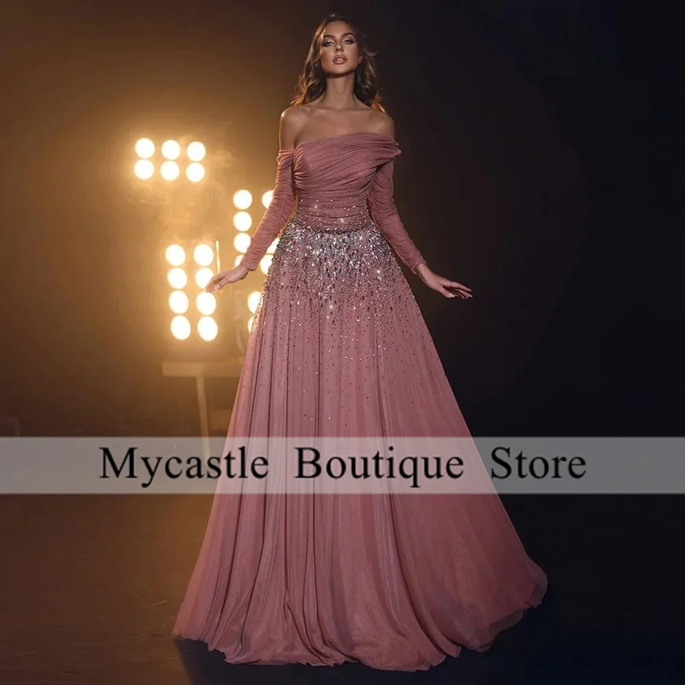 Elegant Pink Luxury Crystal Beads Evening Dresses Off Shoulder Purple Wedding Dresses Saudi Arabi 2025 Prom Dress Customized
Elegant Pink Luxury Crystal Beads Evening Dresses Off Shoulder Purple Wedding Dresses Saudi Arabi 2025 Prom Dress Customized