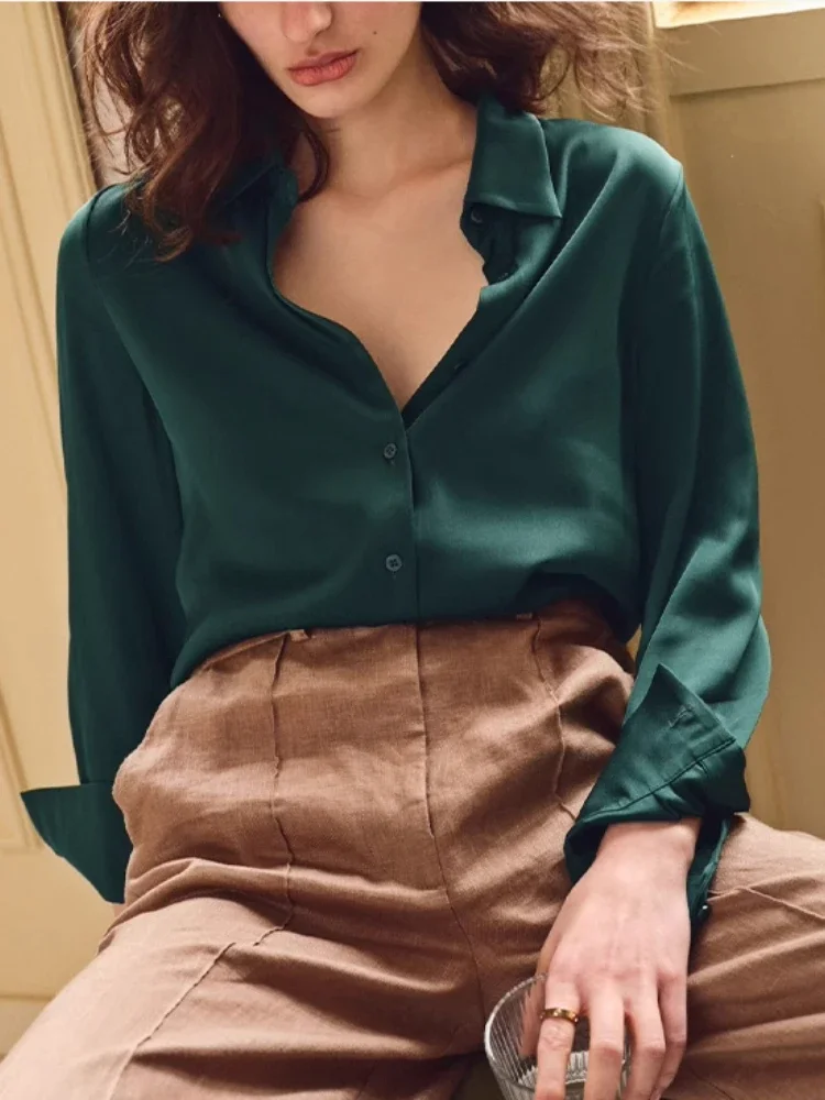 Ladies Fashion Casual Satin Shirts Blouse Women Tops Woman Button Up Shirt Female Girls Long Sleeve Clothes VAX70192
Ladies Fashion Casual Satin Shirts Blouse Women Tops Woman Button Up Shirt Female Girls Long Sleeve Clothes VAX70192