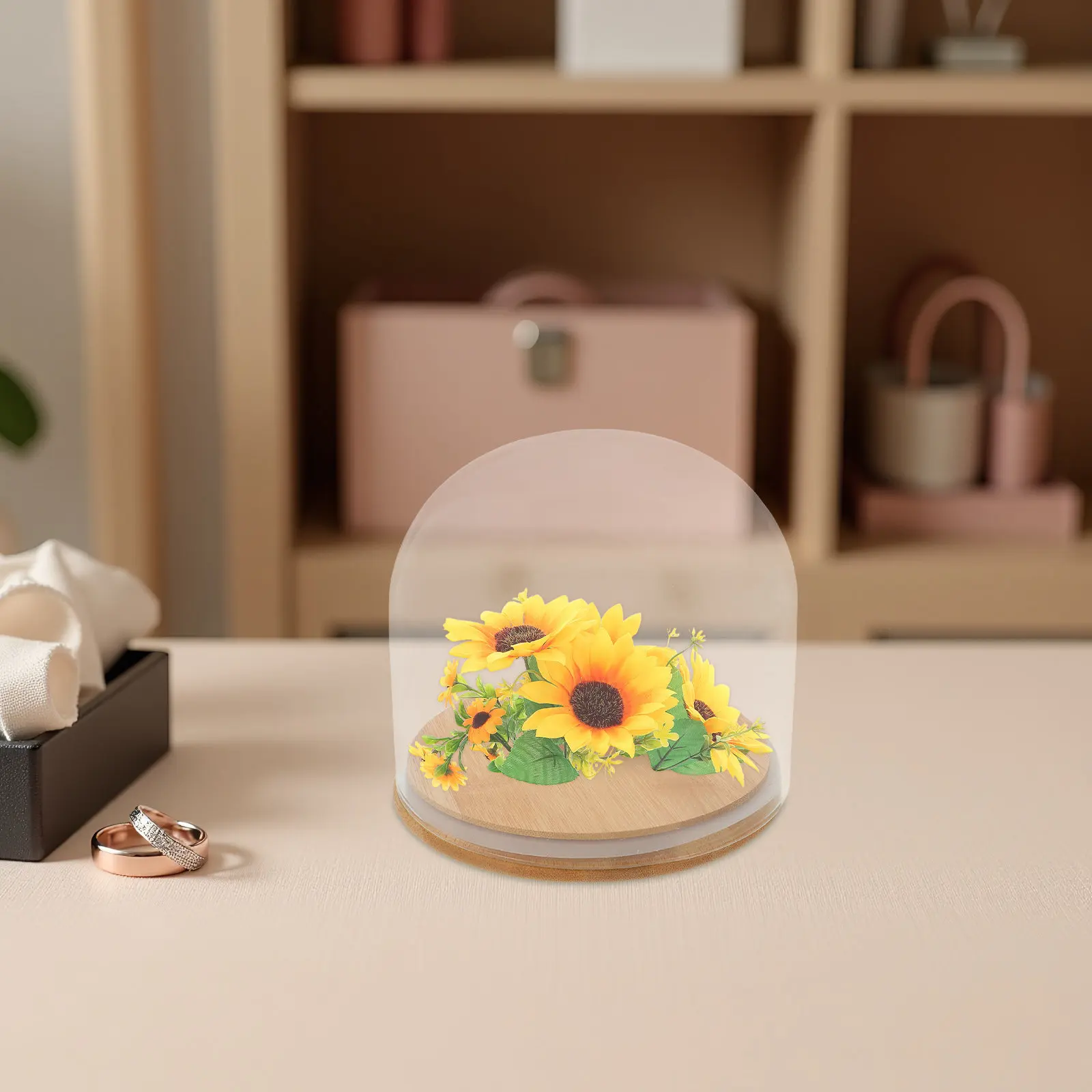 Glass Dome Eternal Flower Display Cloche Bell Jar Clear Transparent Sealed Bamboo Base Dustproof Display Dome for Preserved
Glass Dome Eternal Flower Display Cloche Bell Jar Clear Transparent Sealed Bamboo Base Dustproof Display Dome for Preserved