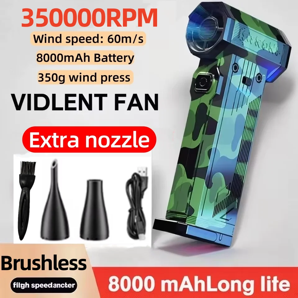 350000RPM Electric Air Blower Turbo Jet Fan Brushless Motor High-Speed Turbo Violent Fan USB Rechargeable Powerful Dust Blower
350000RPM Electric Air Blower Turbo Jet Fan Brushless Motor High-Speed Turbo Violent Fan USB Rechargeable Powerful Dust Blower