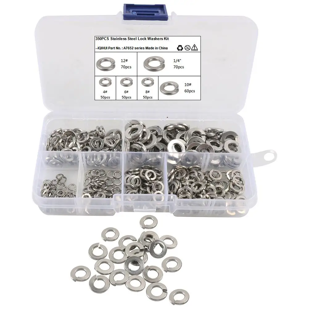 350 Pcs Stainless Steel Spring Gasket Set Washers Automotive Silver Gaskets Hardware Kit
350 Pcs Stainless Steel Spring Gasket Set Washers Automotive Silver Gaskets Hardware Kit
