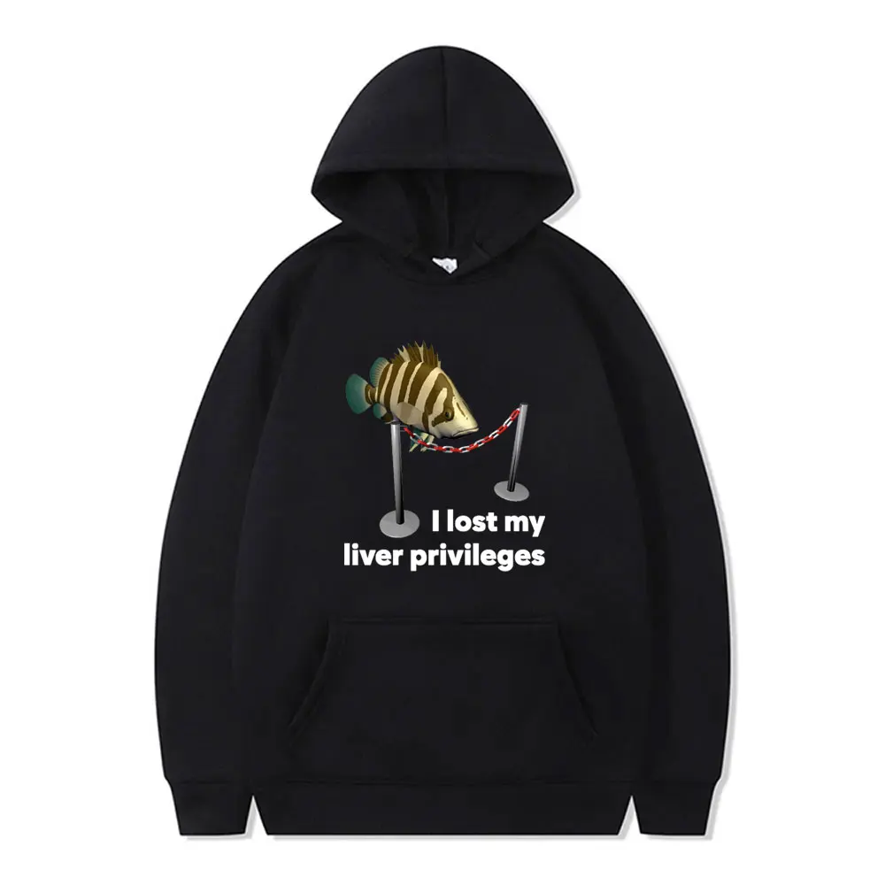 I Lost My Liver Privileges Fish Graphic Hoodie Men Women Casual Novelty Fishing Lover Pullover Hoodies Male Oversized Streetwear
I Lost My Liver Privileges Fish Graphic Hoodie Men Women Casual Novelty Fishing Lover Pullover Hoodies Male Oversized Streetwear