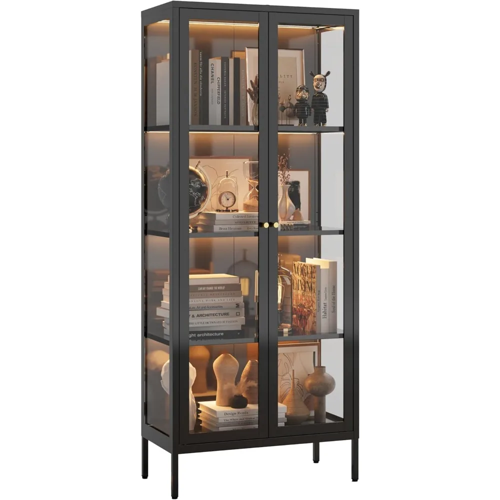 Illuminated Glass Door Display Cabinet with 3-Tier Shelves for Large Items 
Illuminated Glass Door Display Cabinet with 3-Tier Shelves for Large Items