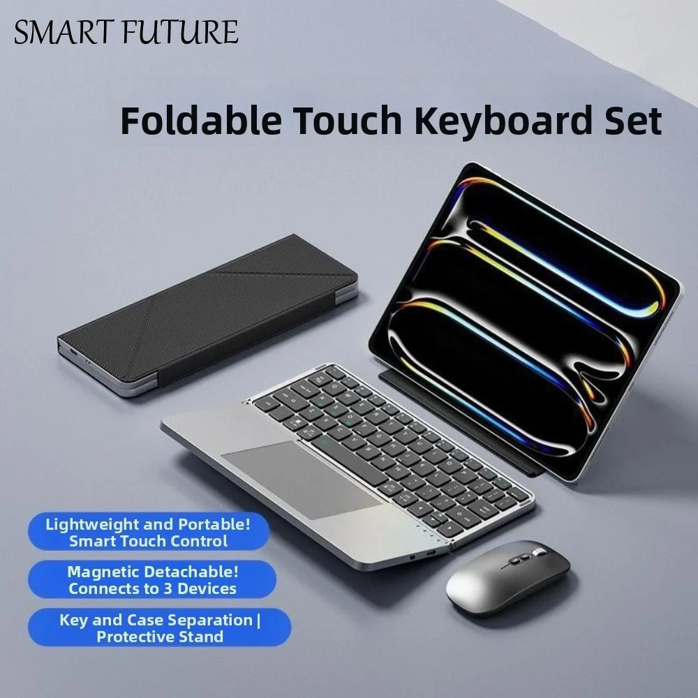 Bluetooth 5.3 Wireless Bluetooth Keyboard Portable Universal Rechargeable Keyboard Detachable Compact Foldable Keyboard Notebook