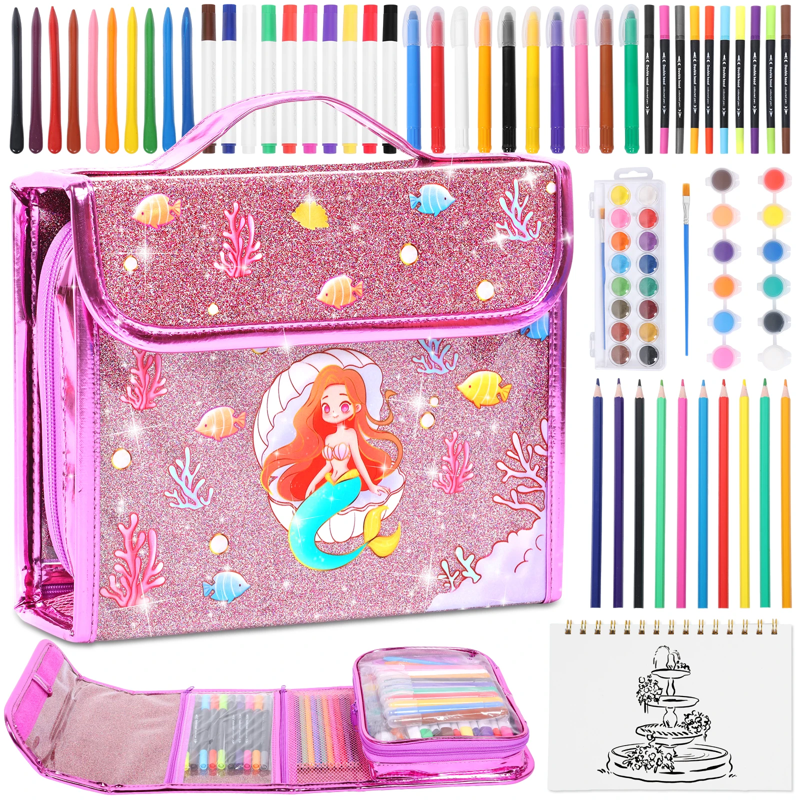 123Pcs Washable Marker Set Cartoon Theme Stationery Case Art and Craft for Kid Coloring Set Birthday Present Include Marker
123Pcs Washable Marker Set Cartoon Theme Stationery Case Art and Craft for Kid Coloring Set Birthday Present Include Marker