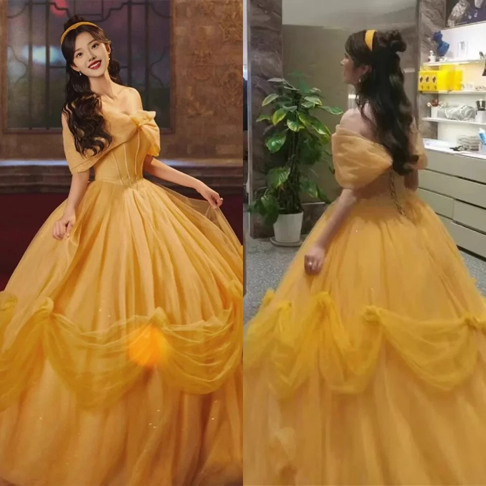Customized Exquisite Yellow Tulle Vestido De Noche Modern Off the Shoulder Sleeveless Homecoming Dresses Luxury Party Gowns
Customized Exquisite Yellow Tulle Vestido De Noche Modern Off the Shoulder Sleeveless Homecoming Dresses Luxury Party Gowns