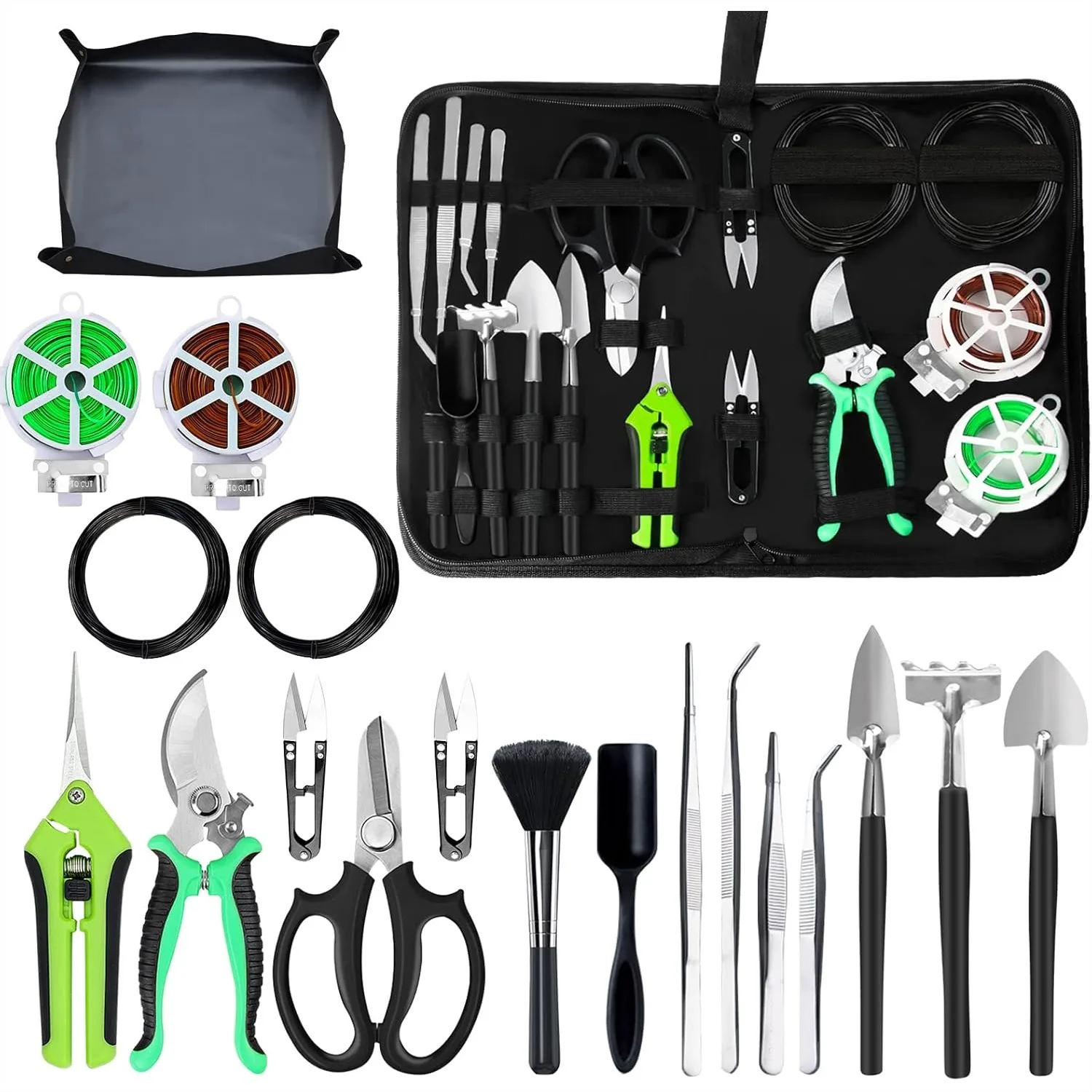 Bonsai Tree Kit, 20 Pcs Gardening Succulent Tools Set with 262ft Wire, Repotting Mat, Scissors & Shears for Indoor Pruning
Bonsai Tree Kit, 20 Pcs Gardening Succulent Tools Set with 262ft Wire, Repotting Mat, Scissors & Shears for Indoor Pruning