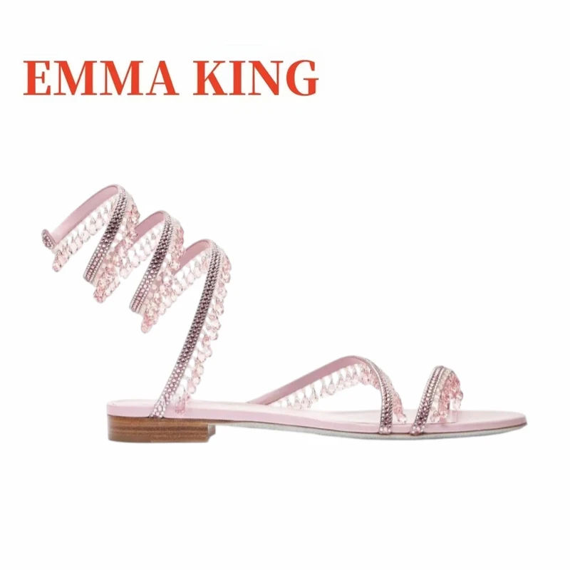 Pink Rhinestone Ankle Strap Sandals for Women, Flat Open Toe Wrap Around Gladiator Sandals, Sparkly Party Wedding Dress Shoes
Pink Rhinestone Ankle Strap Sandals for Women, Flat Open Toe Wrap Around Gladiator Sandals, Sparkly Party Wedding Dress Shoes