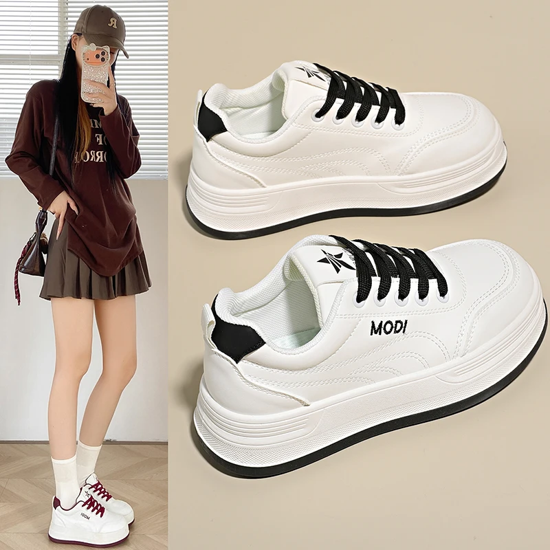 Women's Thick Bottom Sneakers Casual Lightweight Sporty Breathable Soft Bottom Spring Shoes Yuyuxixi Brand PU Leather
Women's Thick Bottom Sneakers Casual Lightweight Sporty Breathable Soft Bottom Spring Shoes Yuyuxixi Brand PU Leather