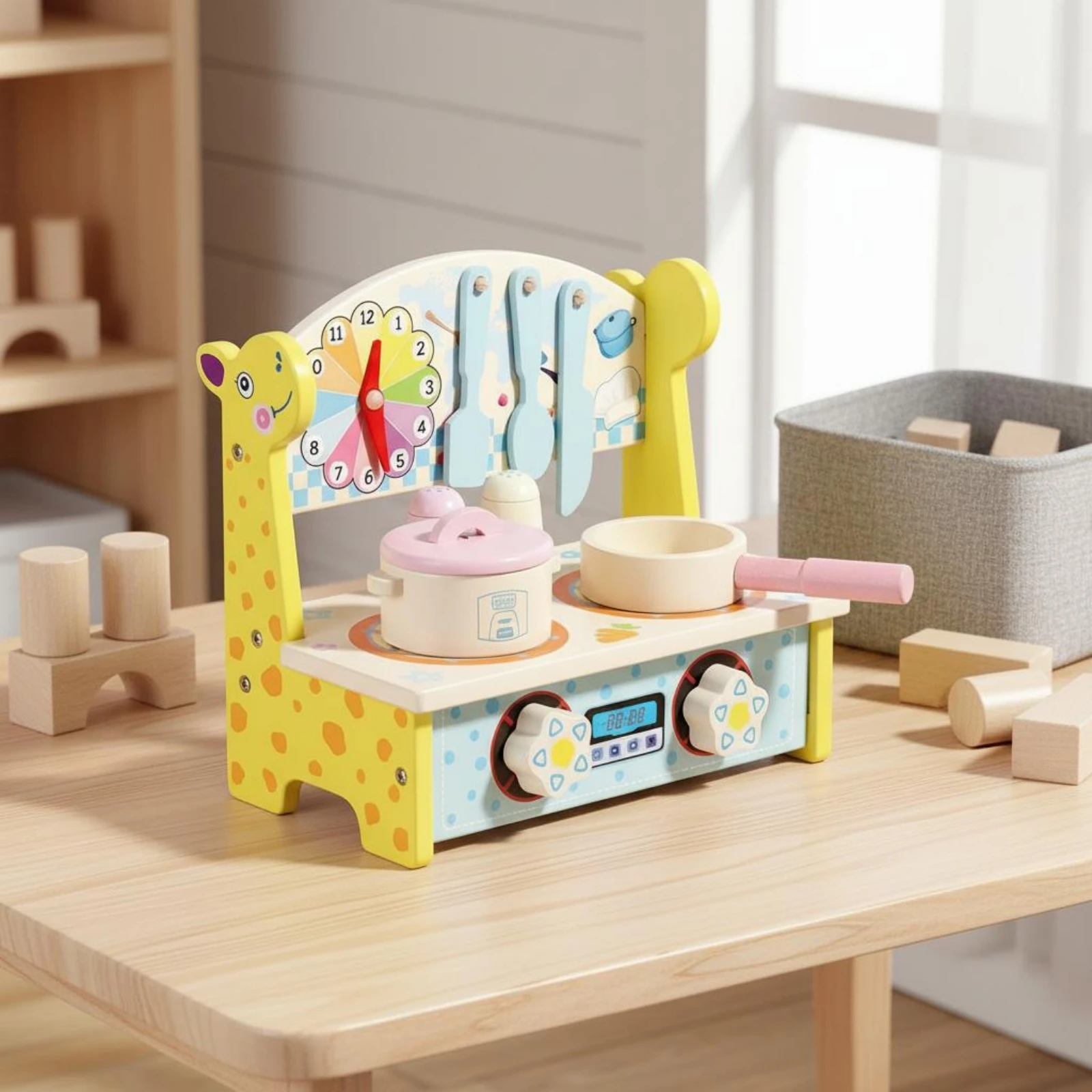 Kids Toy Kitchen Multi-Function Wooden Play Cooktop Wooden Kitchen Set Realistic Miniature Cooking Playset Colorful for Toddlers
Kids Toy Kitchen Multi-Function Wooden Play Cooktop Wooden Kitchen Set Realistic Miniature Cooking Playset Colorful for Toddlers