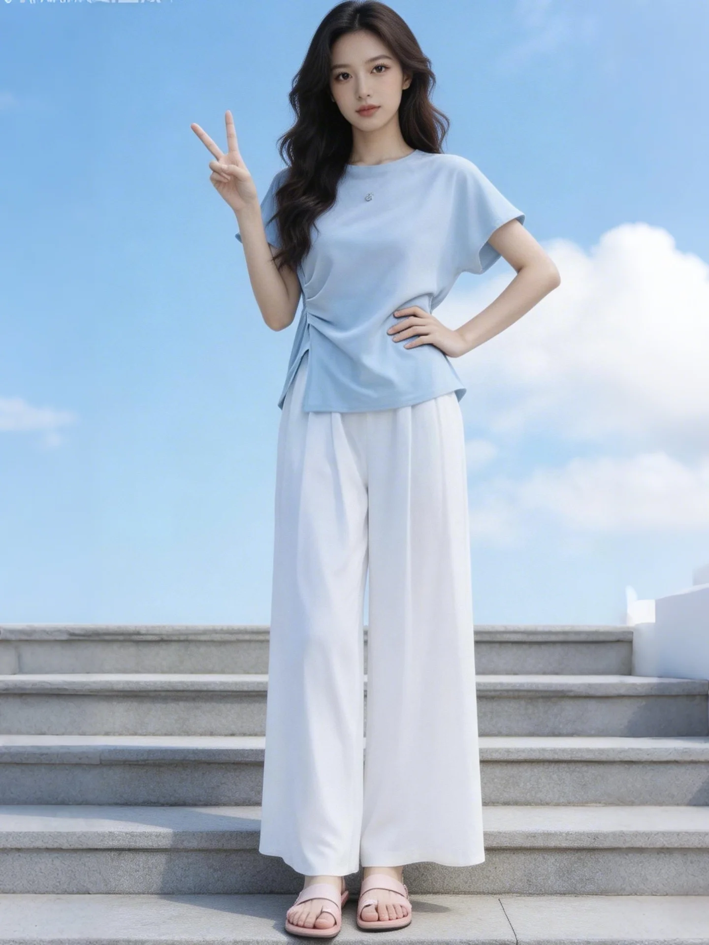 Summer Chic plus Size Korean Style Short Sleeve T-Shirt High Waist Wide Leg Pants Set Fashionable plus Size Clothing Set
Summer Chic plus Size Korean Style Short Sleeve T-Shirt High Waist Wide Leg Pants Set Fashionable plus Size Clothing Set