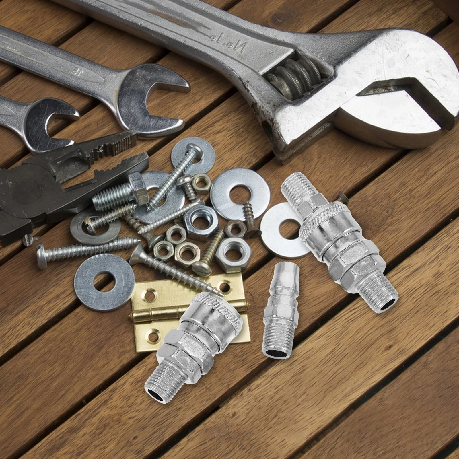 3Pcs Air Hose Quick Connect Fittings Durable Steel Hydraulic Pneumatic Quick Disconnect Couplers for Air Compressor Hose
3Pcs Air Hose Quick Connect Fittings Durable Steel Hydraulic Pneumatic Quick Disconnect Couplers for Air Compressor Hose