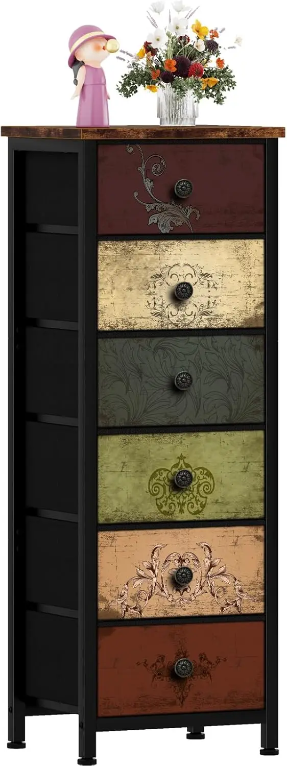 Tall 6 Drawer Dresser Storage Tower with Fabric Bins for Bedroom, Hallway, Closet, Dorm
Tall 6 Drawer Dresser Storage Tower with Fabric Bins for Bedroom, Hallway, Closet, Dorm