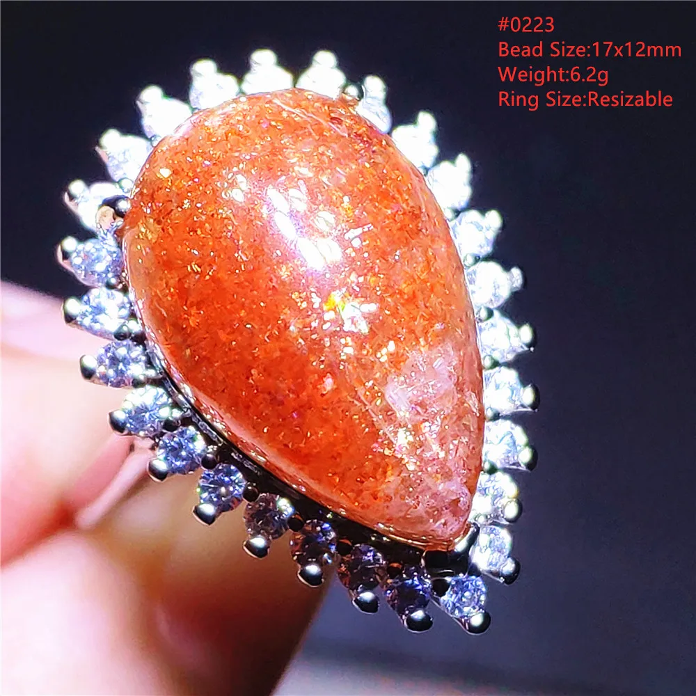 Natural Gold Strawberry Orange Sunstone Adjustable Ring Jewelry For Women Men Cat Eye 925 Sterling Silver AAAAAA
Natural Gold Strawberry Orange Sunstone Adjustable Ring Jewelry For Women Men Cat Eye 925 Sterling Silver AAAAAA