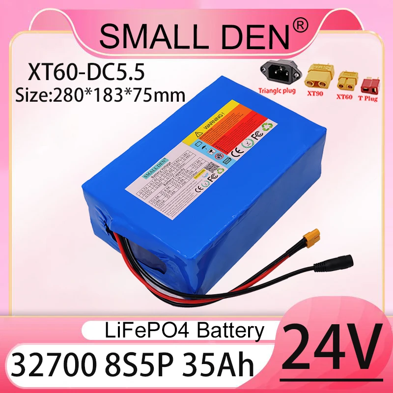 32700 8S5P Lifepo4 аккумулятор 24 В 35 Ач встроенный 50 А BMS 1200 Вт подходит для газонокосилки, инвалидных колясок, детских игрушечных машин
32700 8S5P Lifepo4 аккумулятор 24 В 35 Ач встроенный 50 А BMS 1200 Вт подходит для газонокосилки, инвалидных колясок, детских игрушечных машин