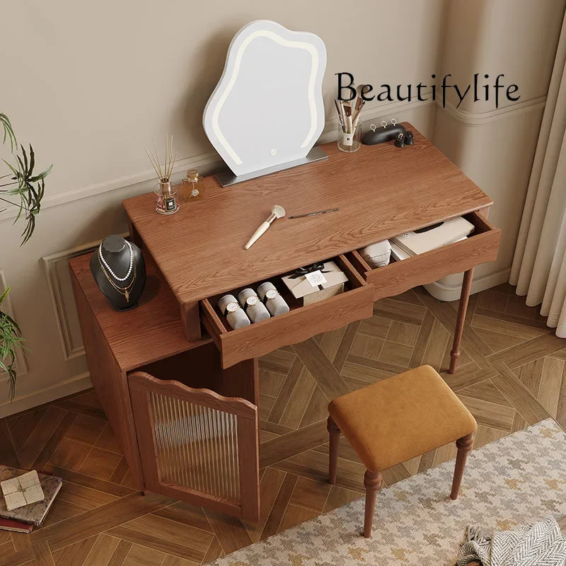 simple modern makeup table small apartment makeup table French retro solid wood dresser chest integrated bedroom
simple modern makeup table small apartment makeup table French retro solid wood dresser chest integrated bedroom