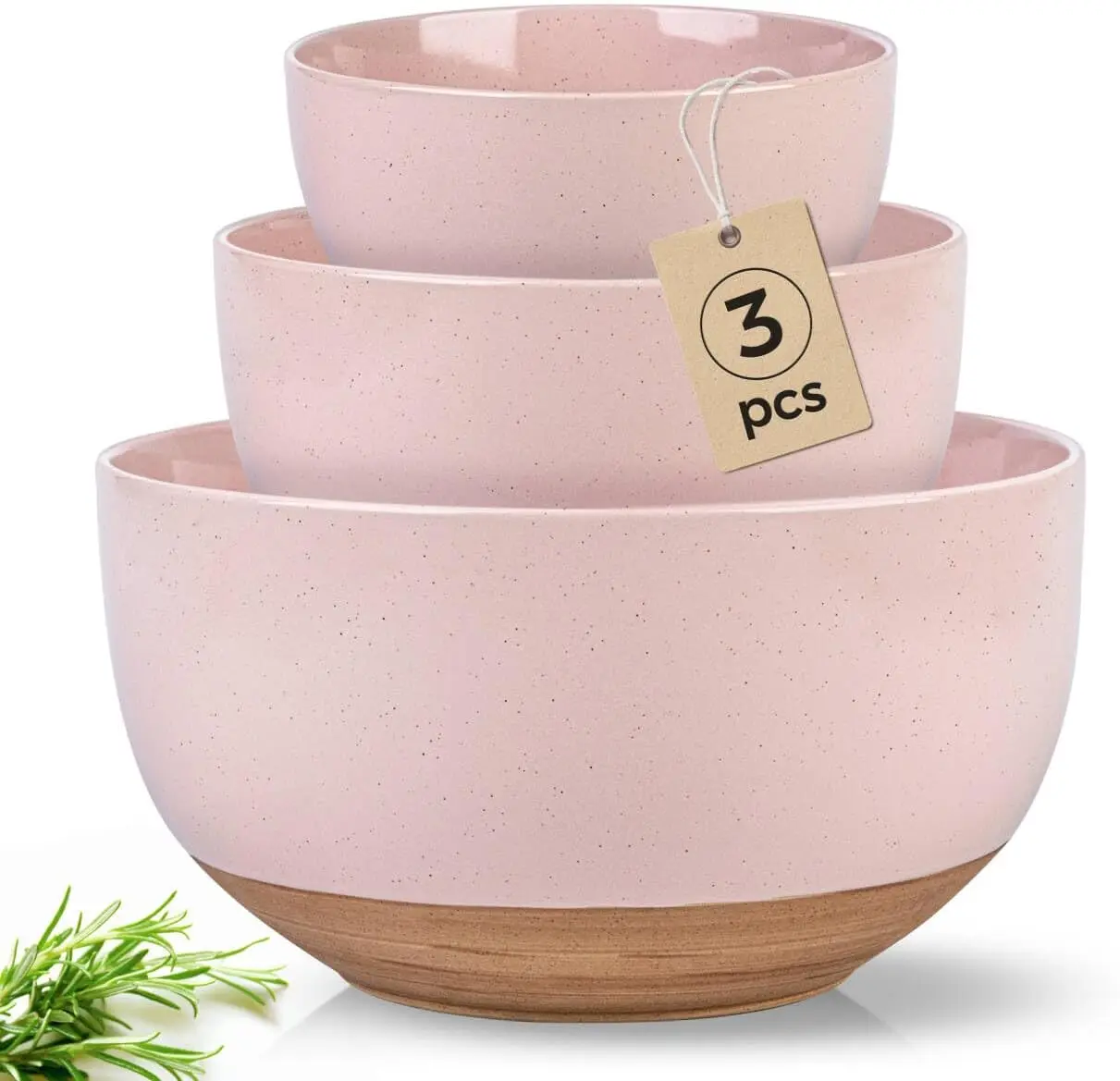Ceramic Mixing Bowls Set of 3 for Kitchen, Nesting Stoneware Serving Bowls with Rustic Terracotta Underside, Microwave &
Ceramic Mixing Bowls Set of 3 for Kitchen, Nesting Stoneware Serving Bowls with Rustic Terracotta Underside, Microwave &
