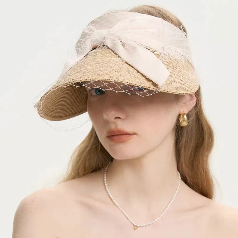 Spring and Summer Raffia Japanese Mesh Satin Bow Empty Top Sun Protection Beach Fashion Straw Sun Protection Hat
Spring and Summer Raffia Japanese Mesh Satin Bow Empty Top Sun Protection Beach Fashion Straw Sun Protection Hat