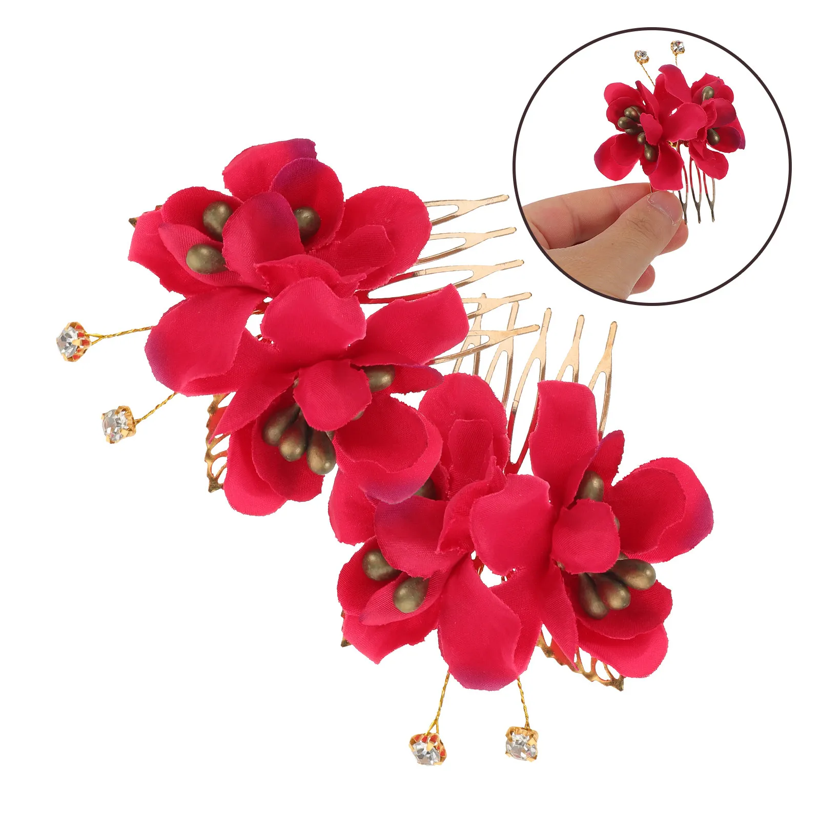 2Pcs Romantic Red Rose Metal Hair Side Combs Wedding Bridal Hair Accessories Floral Hairpins Beach Hawaii Luau Boho Updo Styling
2Pcs Romantic Red Rose Metal Hair Side Combs Wedding Bridal Hair Accessories Floral Hairpins Beach Hawaii Luau Boho Updo Styling