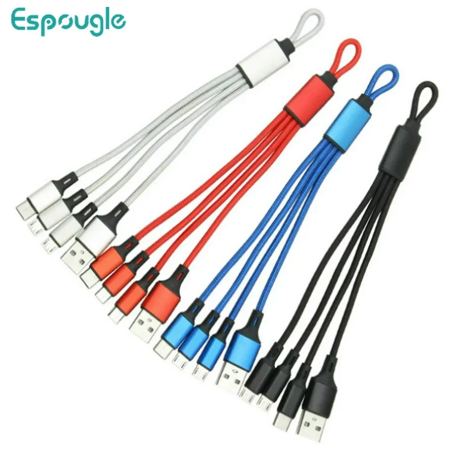 Short Multi Keychain 3 in 1 USB Cable Charger Micro Usb Type C Fast Charging Cord For iPhone for Samsung Xiaomi Oneplus Huawei
Short Multi Keychain 3 in 1 USB Cable Charger Micro Usb Type C Fast Charging Cord For iPhone for Samsung Xiaomi Oneplus Huawei