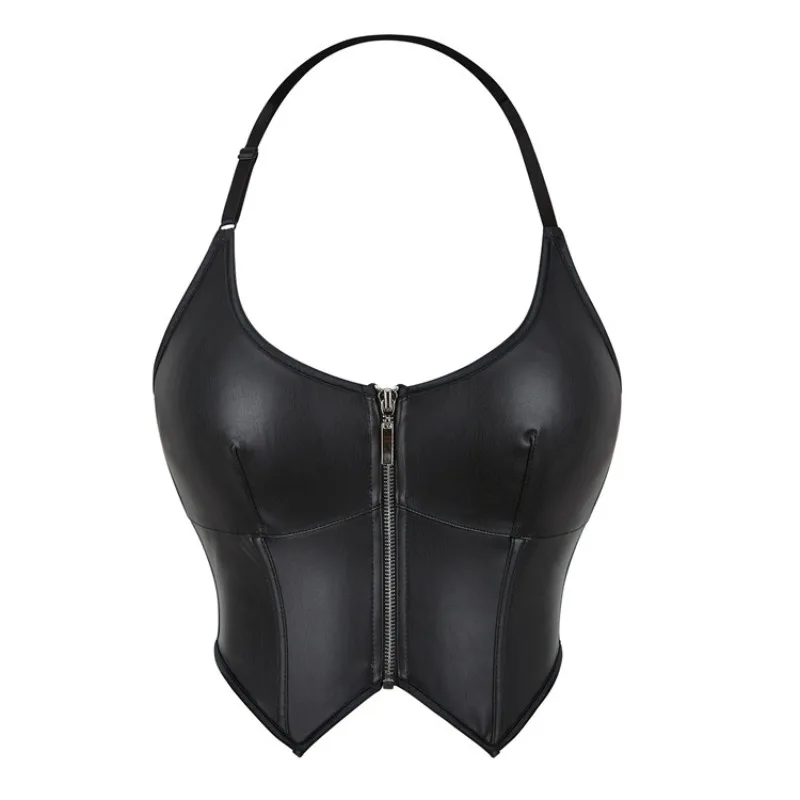 Gothic Leather Halter Sexy Women Corset Retro Overbust Lace Up Zipper Waist Trainer Bustier Lingerie Slimming Body Shaper Bodice
Gothic Leather Halter Sexy Women Corset Retro Overbust Lace Up Zipper Waist Trainer Bustier Lingerie Slimming Body Shaper Bodice