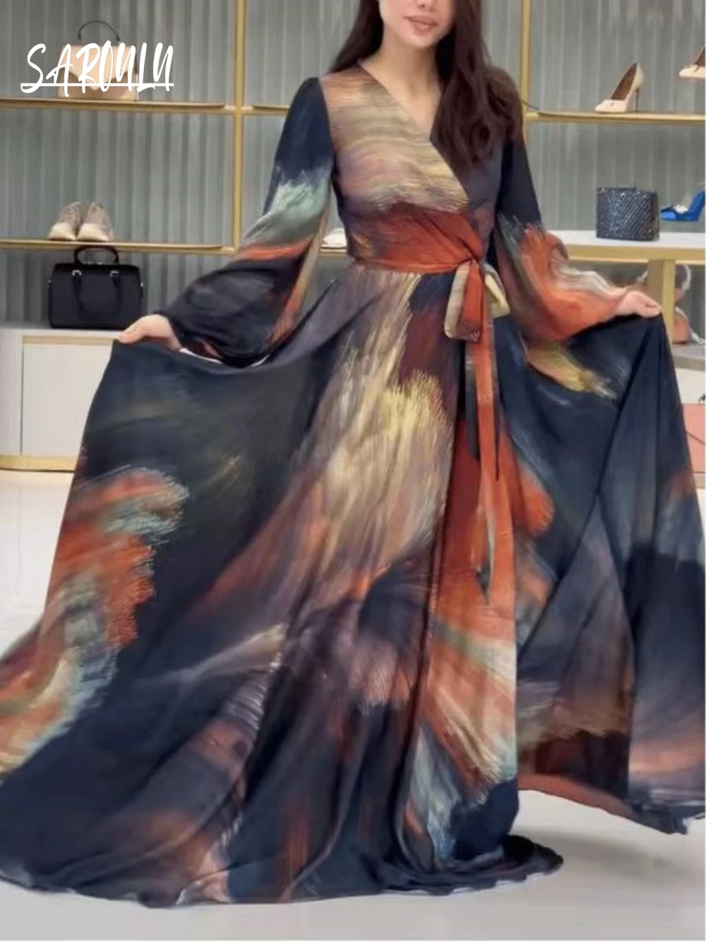 Muslim Printing A Line Evening Dress New Arrival Formal Party V Neck Cocktail Gown Chic Long Sleeves Kaftan Hot Sale Robe
Muslim Printing A Line Evening Dress New Arrival Formal Party V Neck Cocktail Gown Chic Long Sleeves Kaftan Hot Sale Robe