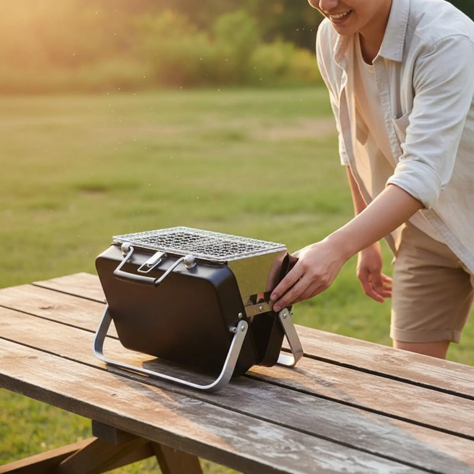 Box Design Barbecue Grill Foldable Folding BBQ Grill Portable Charcoal Bbq Mini Easy Setup for Picnic
Box Design Barbecue Grill Foldable Folding BBQ Grill Portable Charcoal Bbq Mini Easy Setup for Picnic