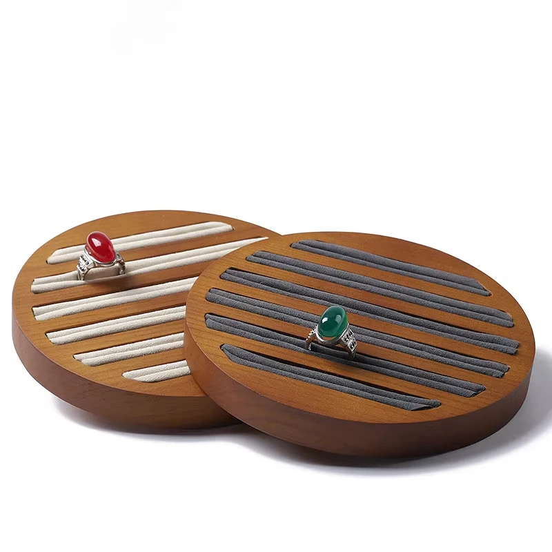 Solid wood microfiber ring display tray Round stud earrings Storage tray bracelet Stud jewelry holder
Solid wood microfiber ring display tray Round stud earrings Storage tray bracelet Stud jewelry holder