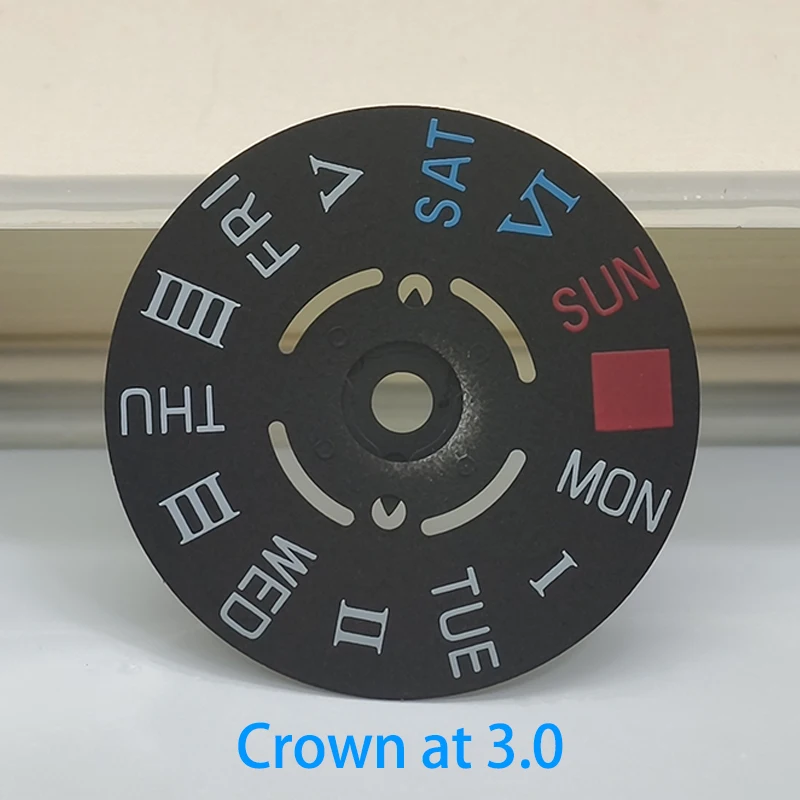 NH35 NH36 English Day Disc Dial Suitable For NH35 NH36 Automatic Movements With 3.0, 3.8, 4.1 o'Clock Crown Positions
NH35 NH36 English Day Disc Dial Suitable For NH35 NH36 Automatic Movements With 3.0, 3.8, 4.1 o'Clock Crown Positions