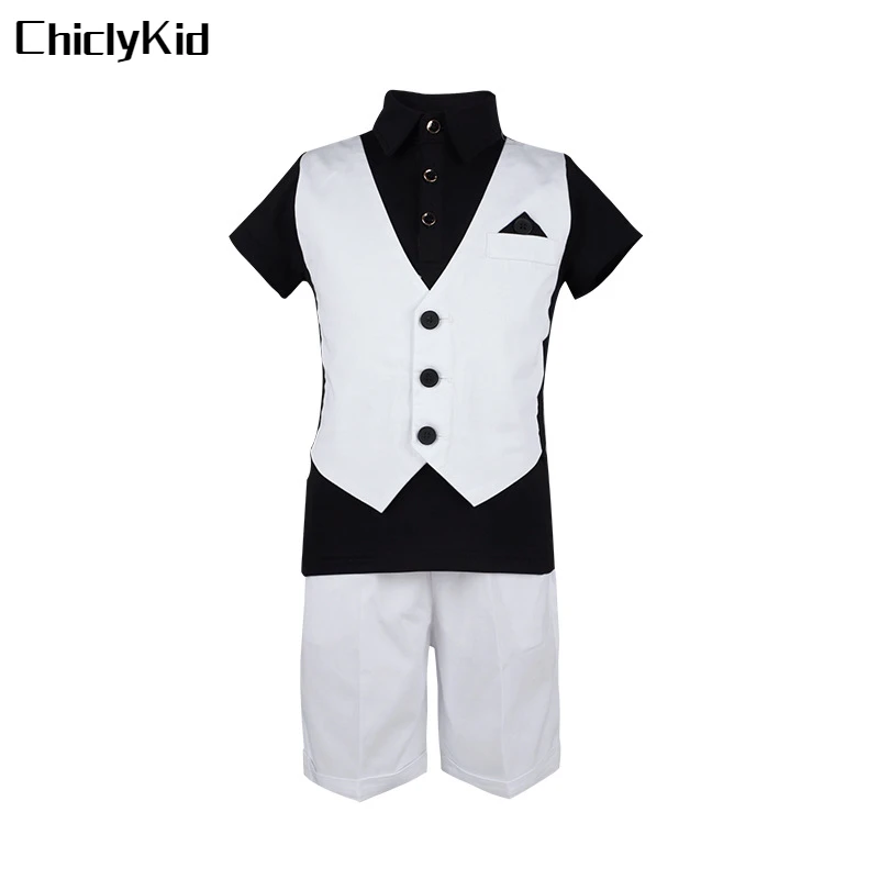Summer Boys Fake Two Piece Vest Shirt Shorts Formal Dress Baby Kids Waistcoat Clothes Sets Child School Uniform Toddler Tuxedo
Summer Boys Fake Two Piece Vest Shirt Shorts Formal Dress Baby Kids Waistcoat Clothes Sets Child School Uniform Toddler Tuxedo
