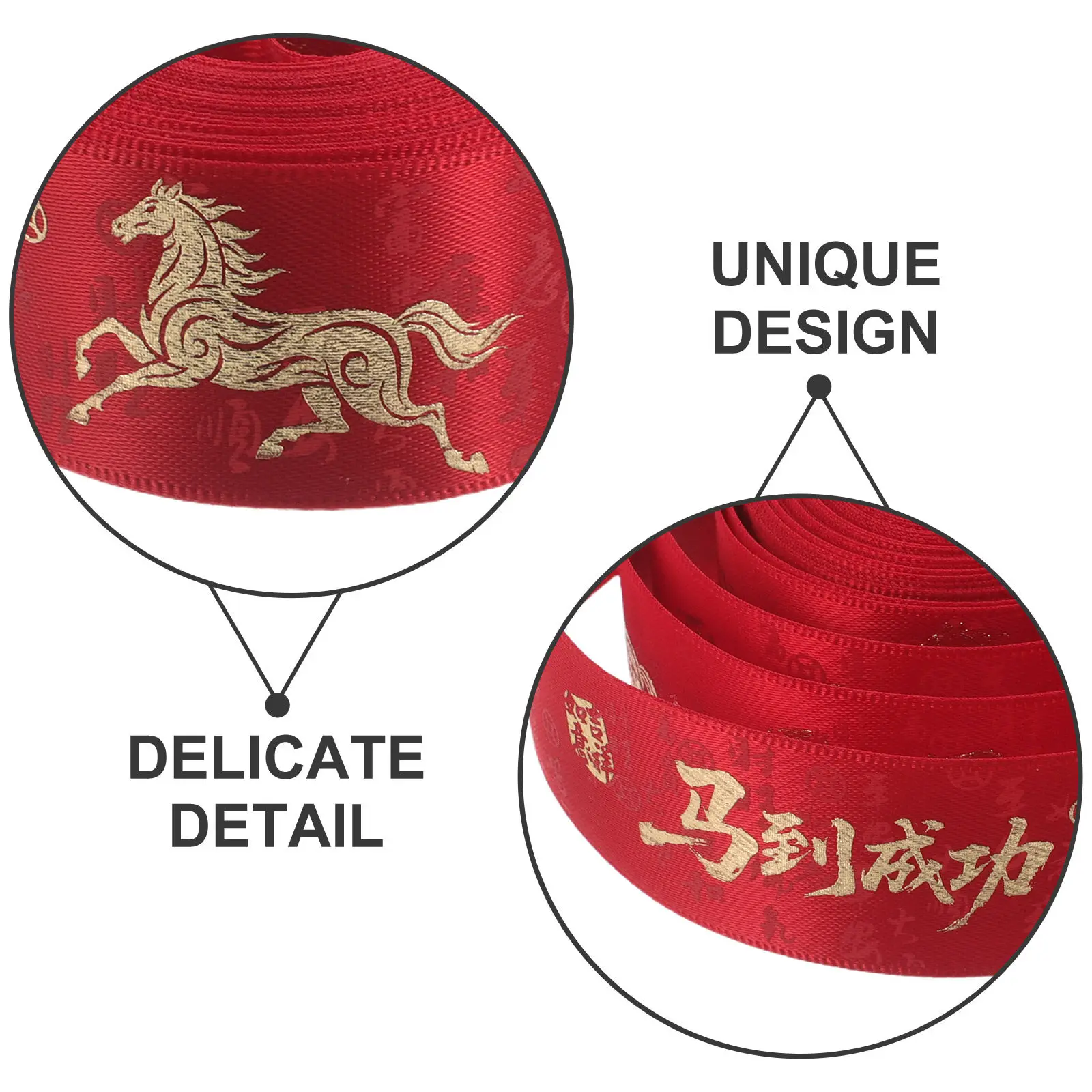 Red Craft Ribbon 2026 Chinese New Year Horse Design Fu Character Wired Ribbon for Bouquet Wrapping Scrapbooking Party Decoration
Red Craft Ribbon 2026 Chinese New Year Horse Design Fu Character Wired Ribbon for Bouquet Wrapping Scrapbooking Party Decoration