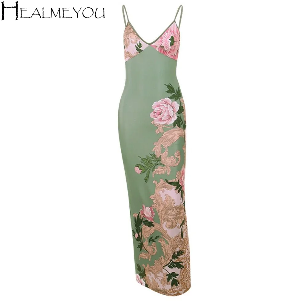 Fashion Sleeveless Print Suspender Dress Vneck Backless Floral Long Dresses Halter Cross Maxi Dress Beach
Fashion Sleeveless Print Suspender Dress Vneck Backless Floral Long Dresses Halter Cross Maxi Dress Beach