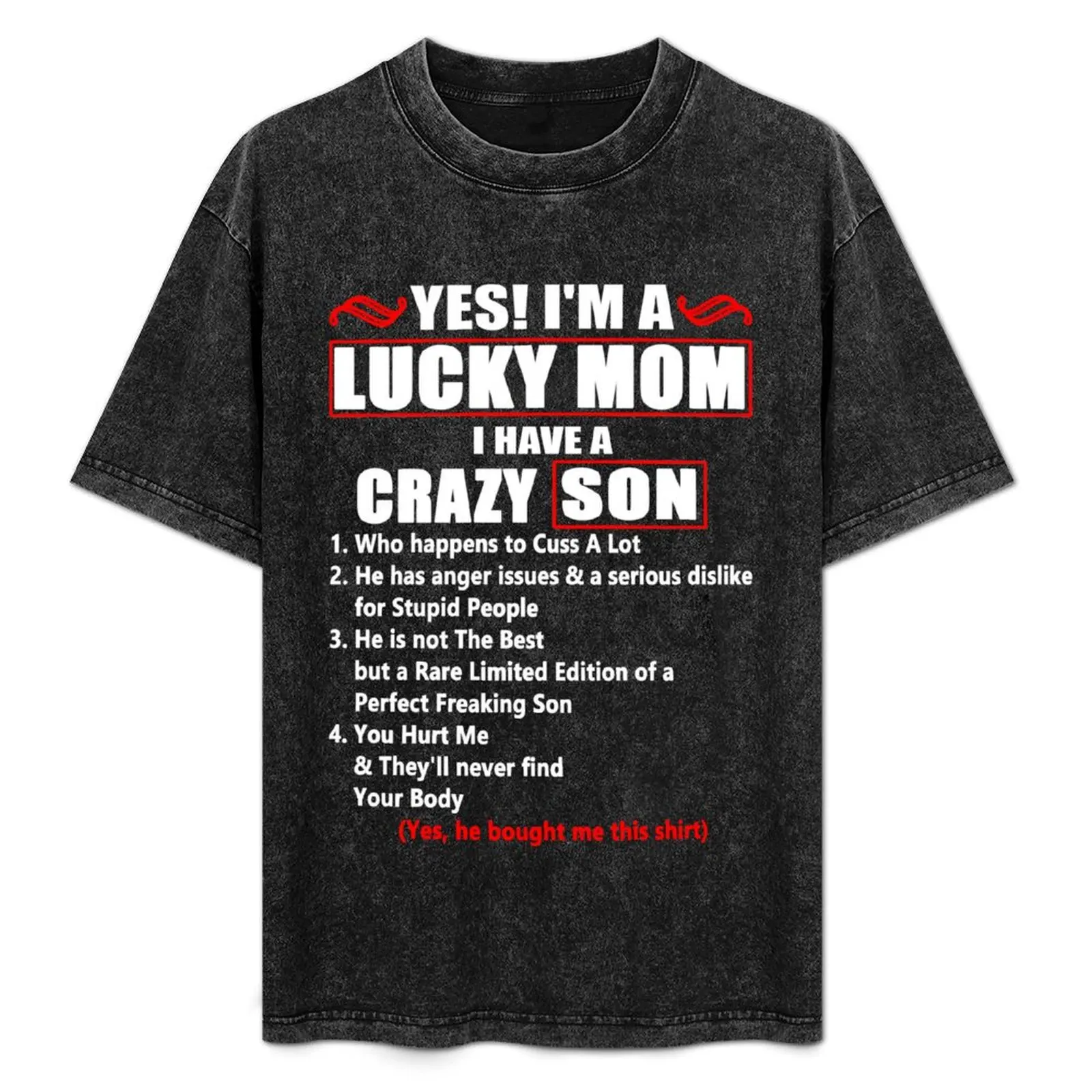 I Am A Lucky Mom I Have a Crazy Son Who Happens to Cuss T-Shirt Plus Size Simple Casual Top
I Am A Lucky Mom I Have a Crazy Son Who Happens to Cuss T-Shirt Plus Size Simple Casual Top