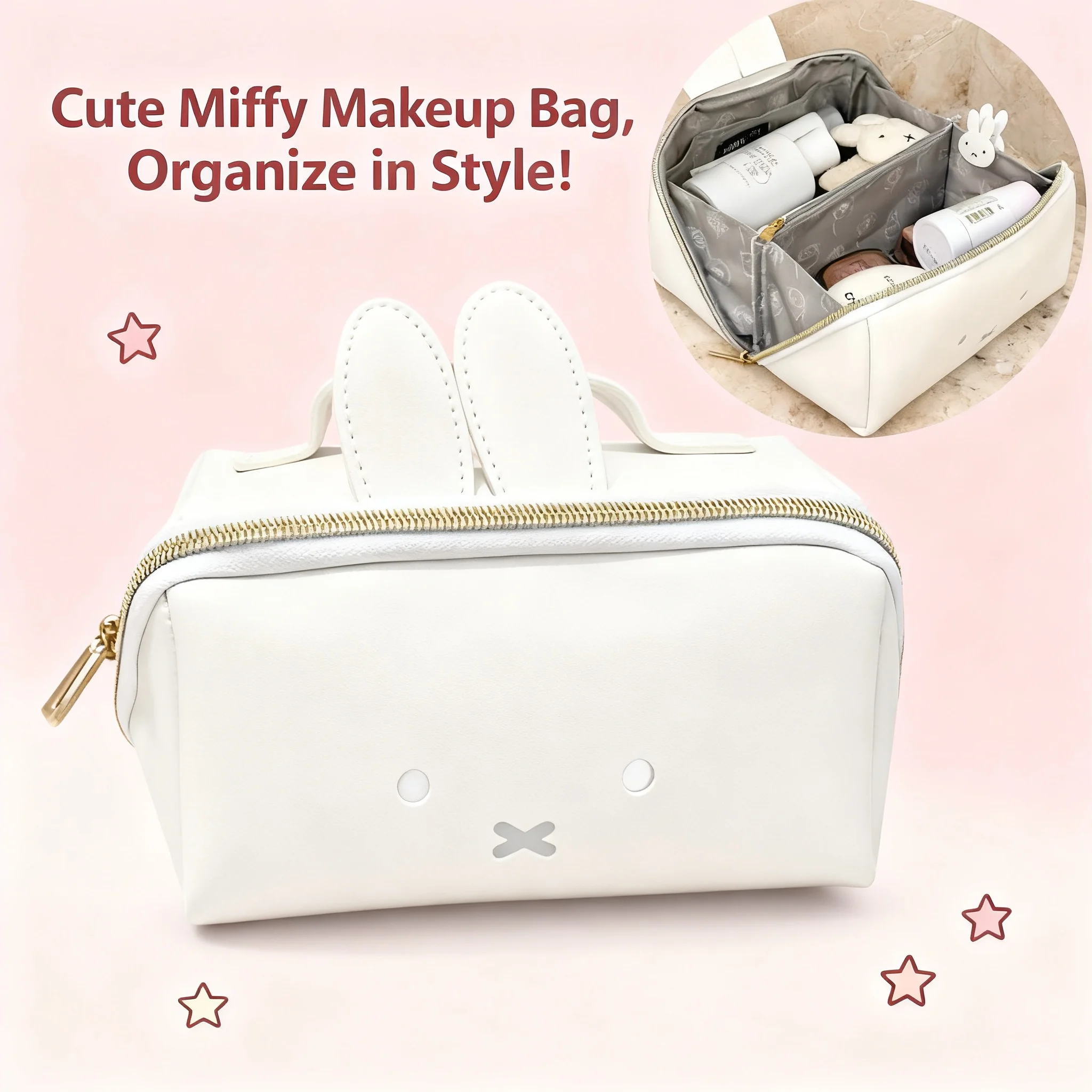 Miffy Large Capacity PU Leather Waterproof Handheld Makeup Bag Kawaii Portable Storage Stationery Bag Gift Toy Organizer Purse
Miffy Large Capacity PU Leather Waterproof Handheld Makeup Bag Kawaii Portable Storage Stationery Bag Gift Toy Organizer Purse