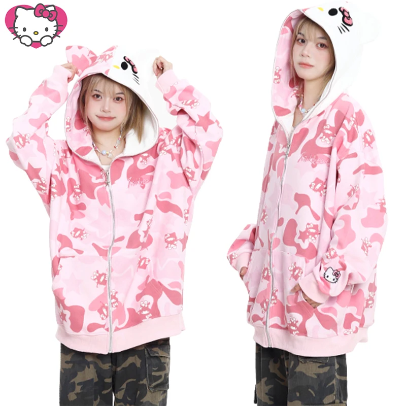 Kawaii Y2K Hello Kitty Hooded Hoodie Autumn Sweatshirt Sanrioed Anime Cotton Zipped Camouflage Coat Cartoon Cardigan Casual Tops
Kawaii Y2K Hello Kitty Hooded Hoodie Autumn Sweatshirt Sanrioed Anime Cotton Zipped Camouflage Coat Cartoon Cardigan Casual Tops