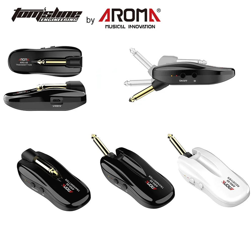 AROMA ARG-05 Guitar Wireless System Wireless Audio Transmitter Receiver 5.8G Aroma Arg-05 Audio Transmission 
AROMA ARG-05 Guitar Wireless System Wireless Audio Transmitter Receiver 5.8G Aroma Arg-05 Audio Transmission