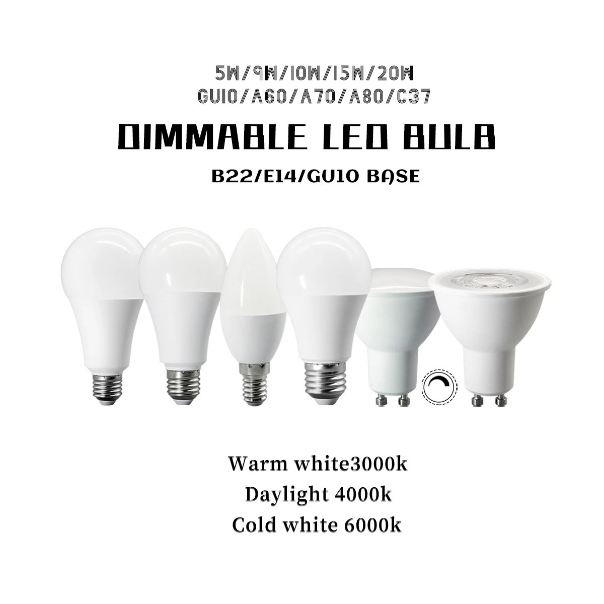 8PCS LED 0-100% Dimmable Bulb Light E14 E27 GU10 Dimming 3 Colors 3000K 4000K 6000K Flicker Free Lighting Bayonet Lights Lamp
8PCS LED 0-100% Dimmable Bulb Light E14 E27 GU10 Dimming 3 Colors 3000K 4000K 6000K Flicker Free Lighting Bayonet Lights Lamp