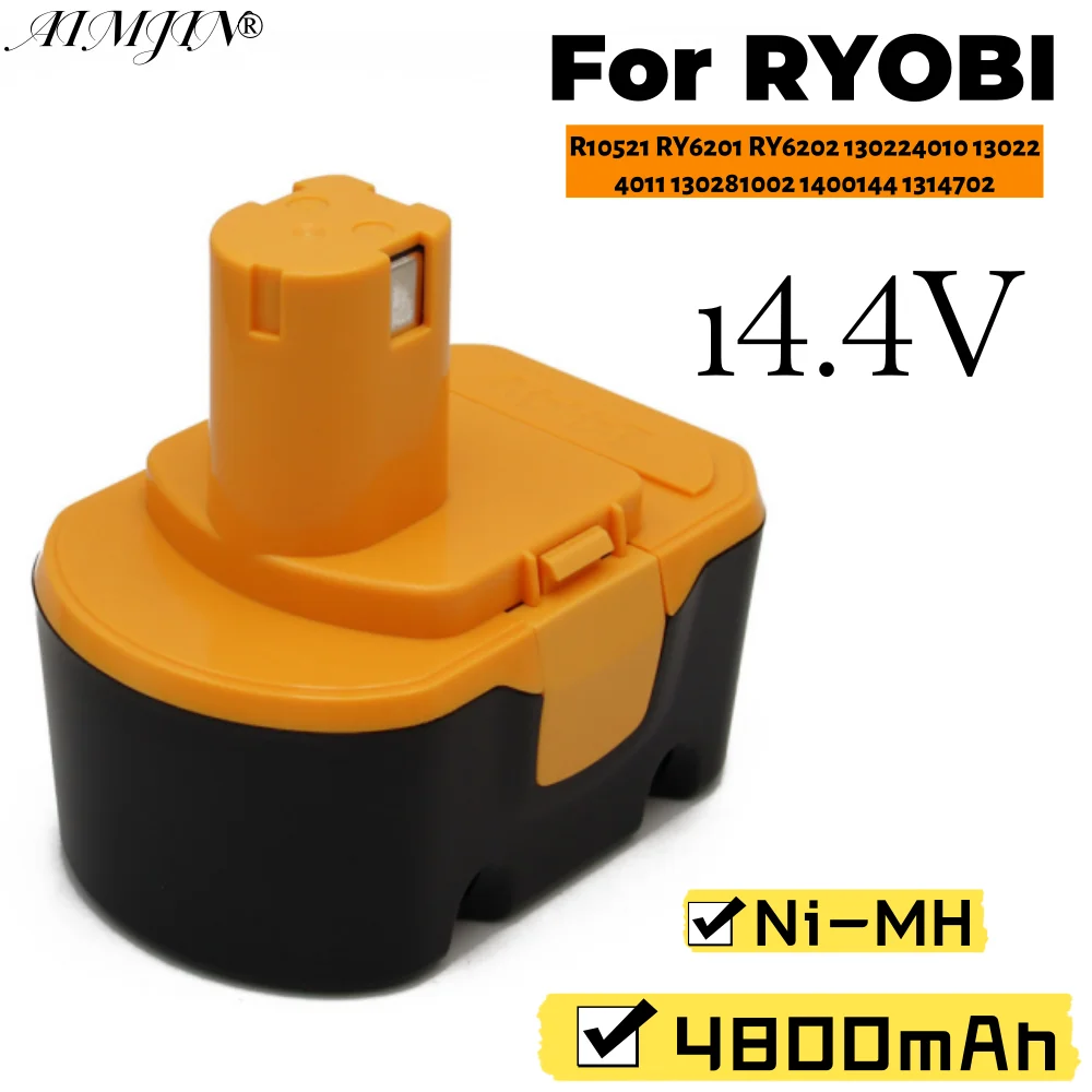 Замена аккумулятора Ryobi NI-MH 14.4V 4800 мАч для беспроводной дрели R10521 RY6201 RY6202 130224010 130224
Замена аккумулятора Ryobi NI-MH 14.4V 4800 мАч для беспроводной дрели R10521 RY6201 RY6202 130224010 130224