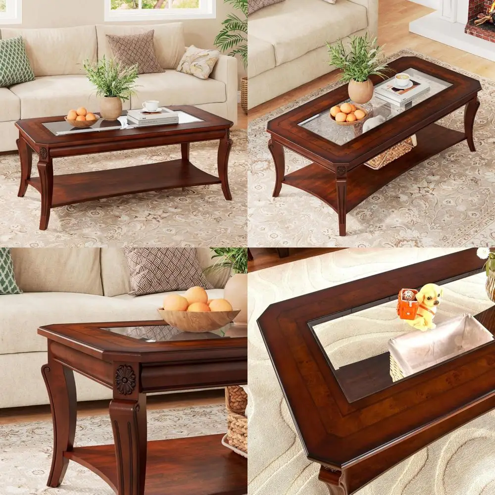 Традиционный деревянный журнальный столик с стеклоподставкой и изогнутыми ножками, прямоугольный чайный столик из массива дерева с полкой для хранения, 2-уровневое стекло цену
Традиционный деревянный журнальный столик с стеклоподставкой и изогнутыми ножками, прямоугольный чайный столик из массива дерева с полкой для хранения, 2-уровневое стекло цену